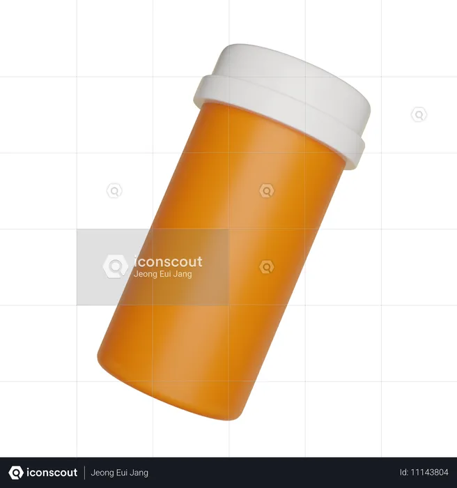 Bouteille de pilules orange vide  3D Icon