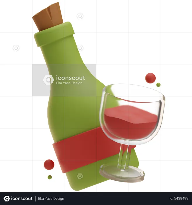 Bouteille de vin  3D Icon