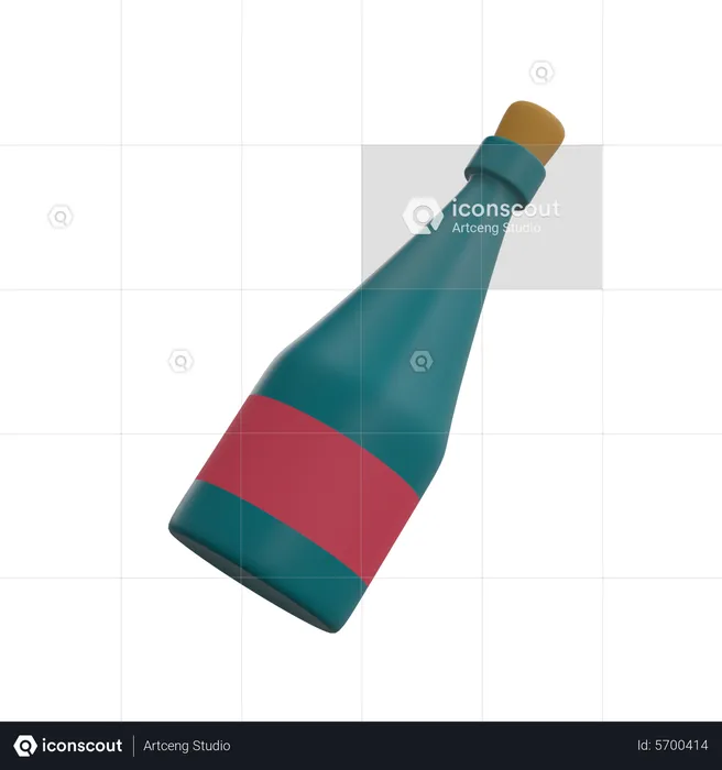 Bouteille de vin  3D Icon