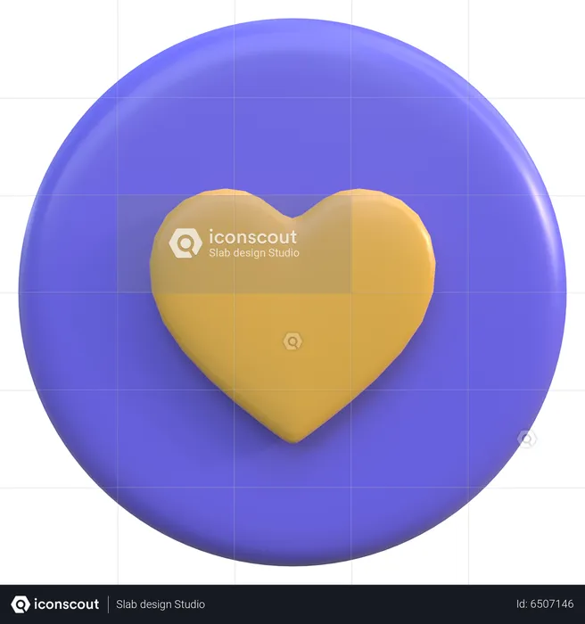 Bouton coeur  3D Icon