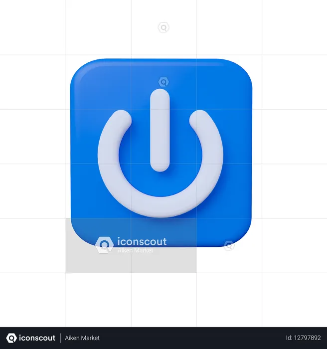 Bouton d'alimentation  3D Icon