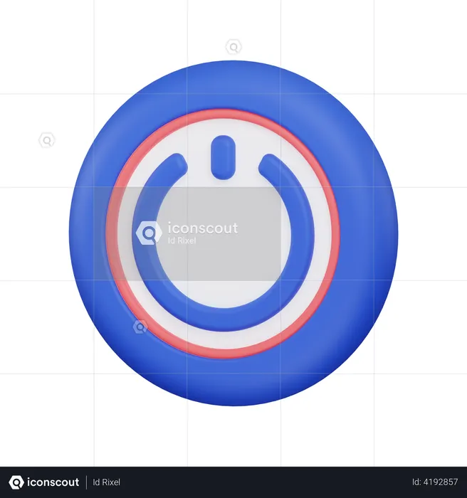 Bouton d'alimentation  3D Icon
