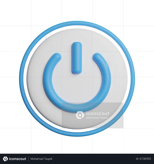 Bouton d'alimentation  3D Icon