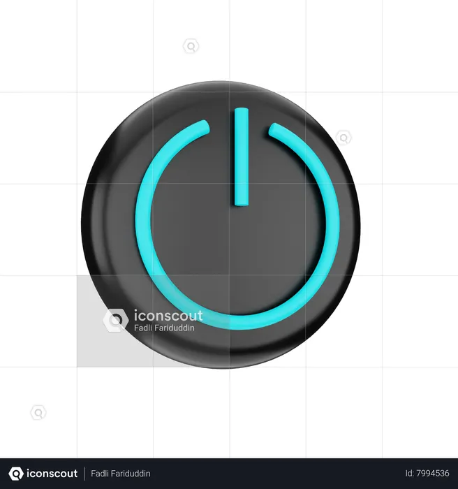 Bouton d'alimentation  3D Icon