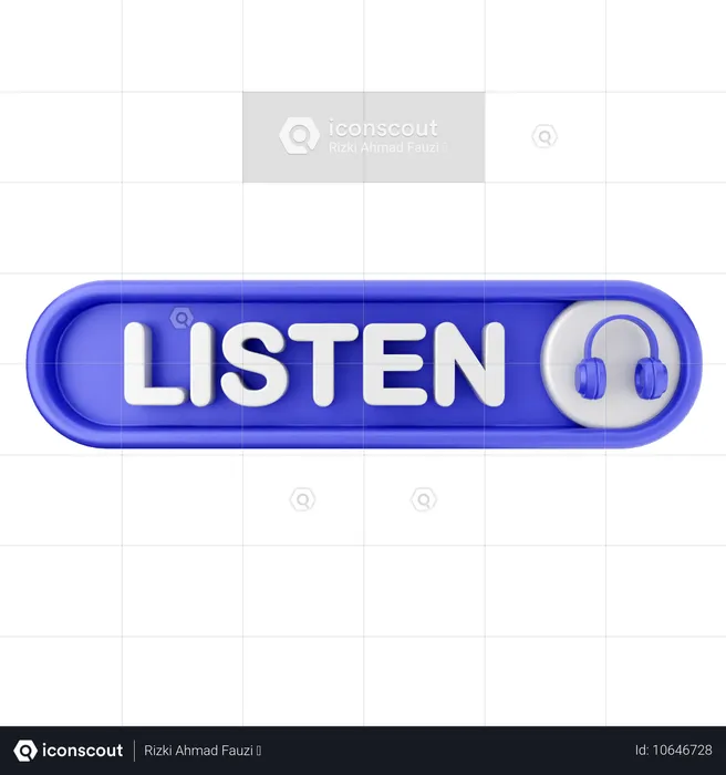 Bouton d'écoute de texte  3D Icon