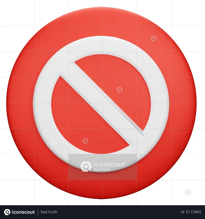 Bouton interdit  3D Icon