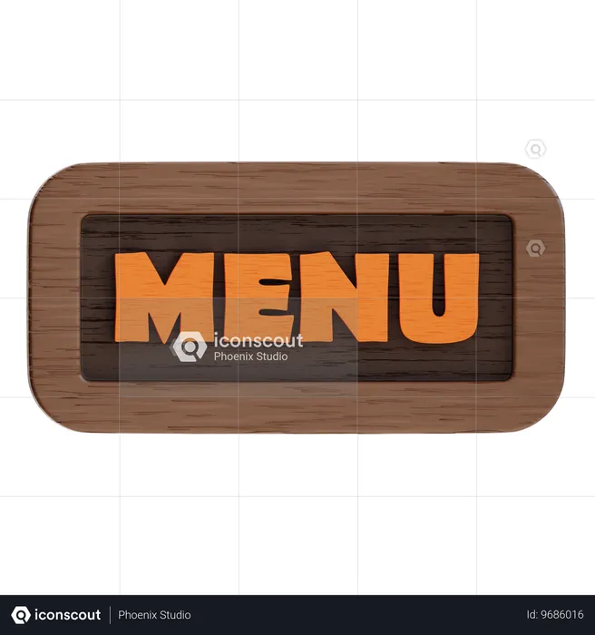 Bouton de menu  3D Icon