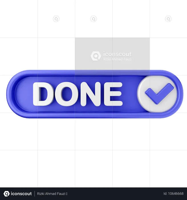 Bouton de texte terminé  3D Icon