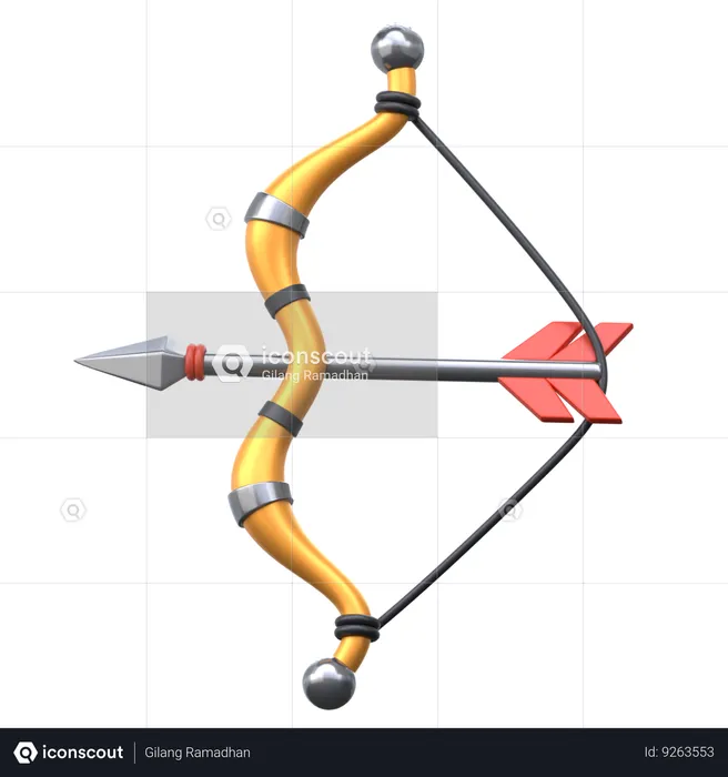 Bow And Arrow  3D Icon