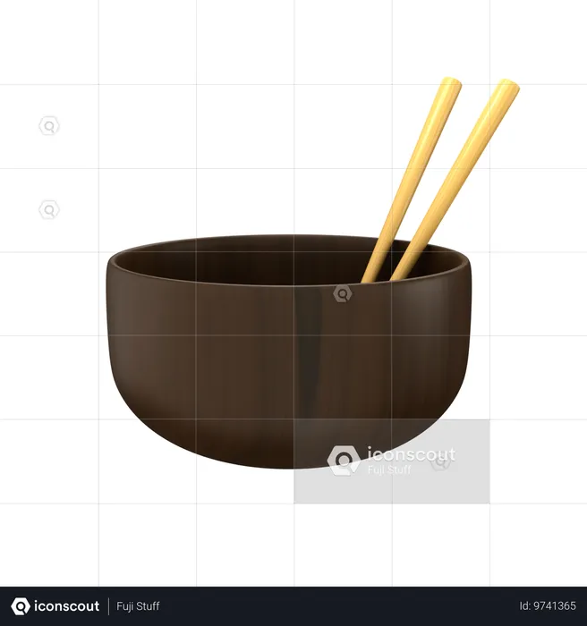 Bowl And Chopsticks  3D Icon