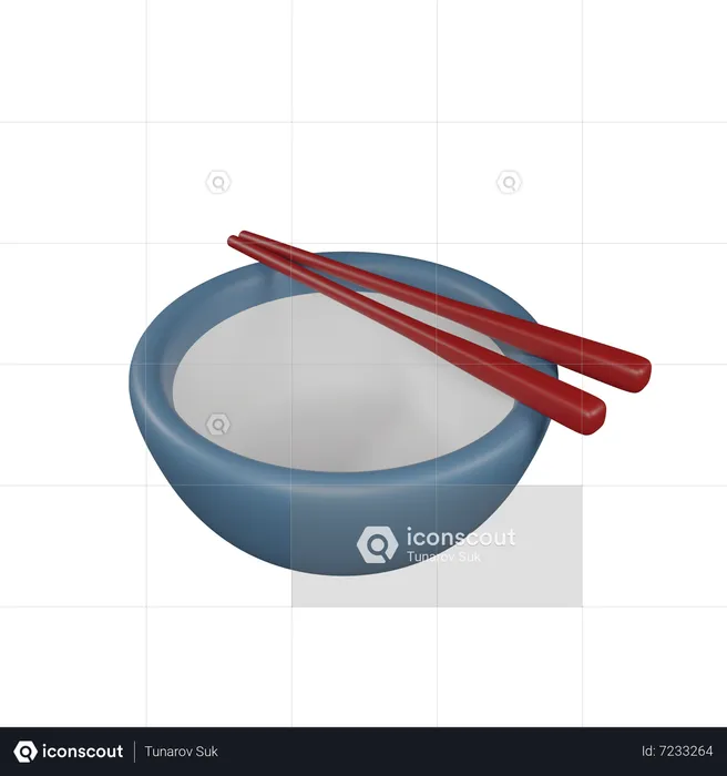 Bowl And Chopsticks  3D Icon