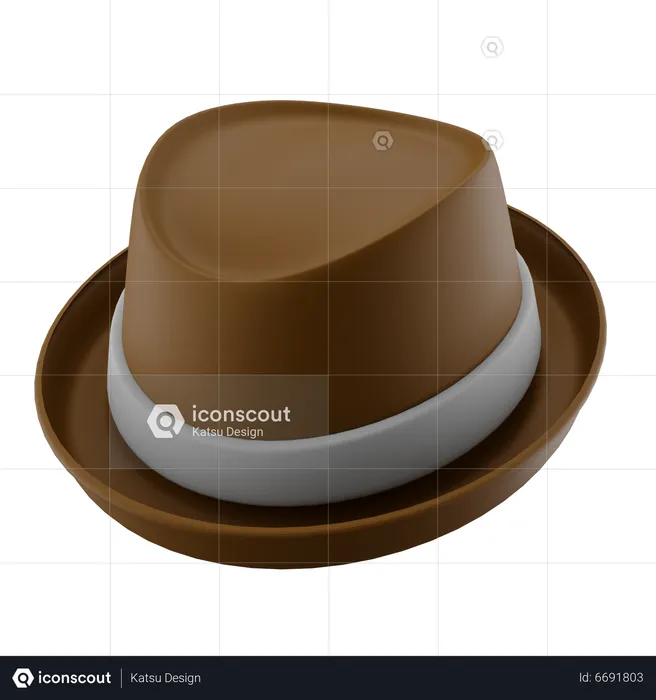 Bowler-Derby-Hut  3D Icon