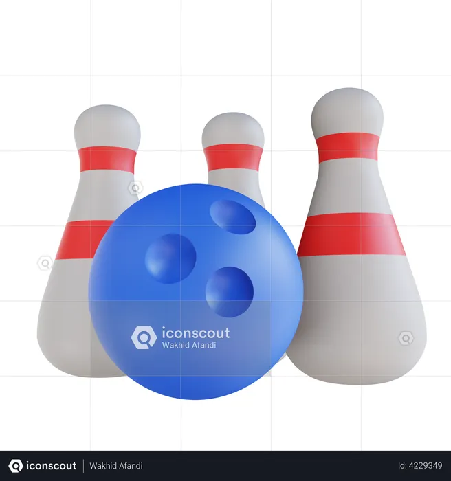 Bowling Ball And Alley Pins  3D Illustration