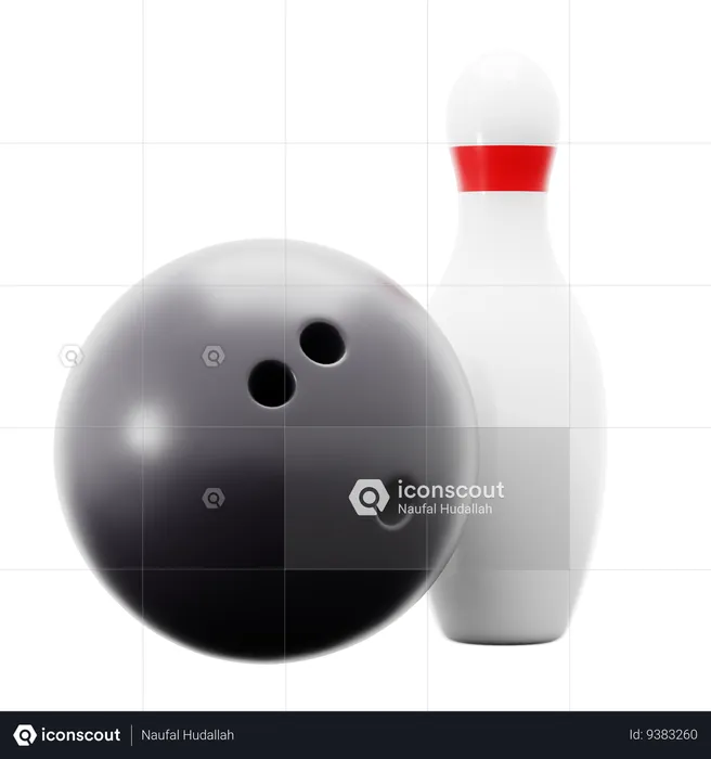 Bowling Pin And Ball  3D Icon
