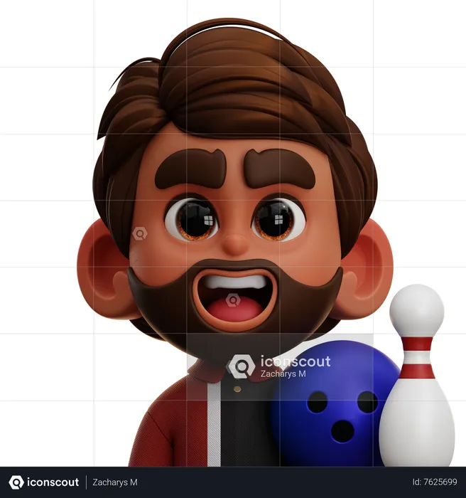 Bowling Player  3D Icon