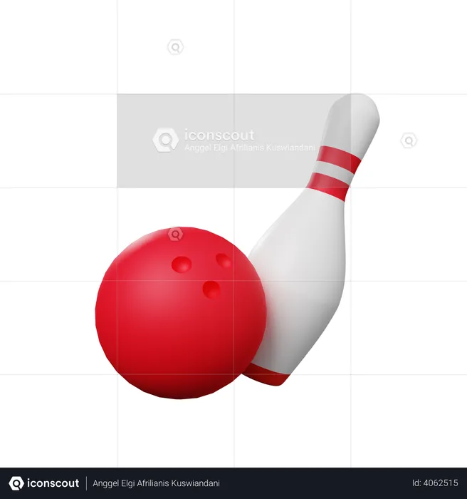 Bowlingballand Pin  3D Illustration