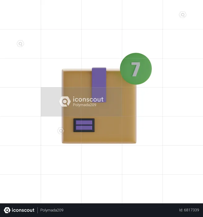 Box And Seven Notification  3D Icon
