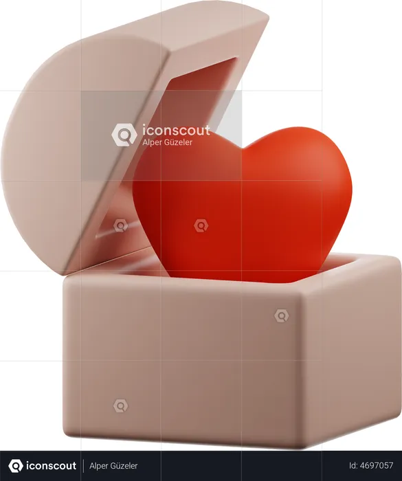 Box Hearth Jewelry  3D Illustration