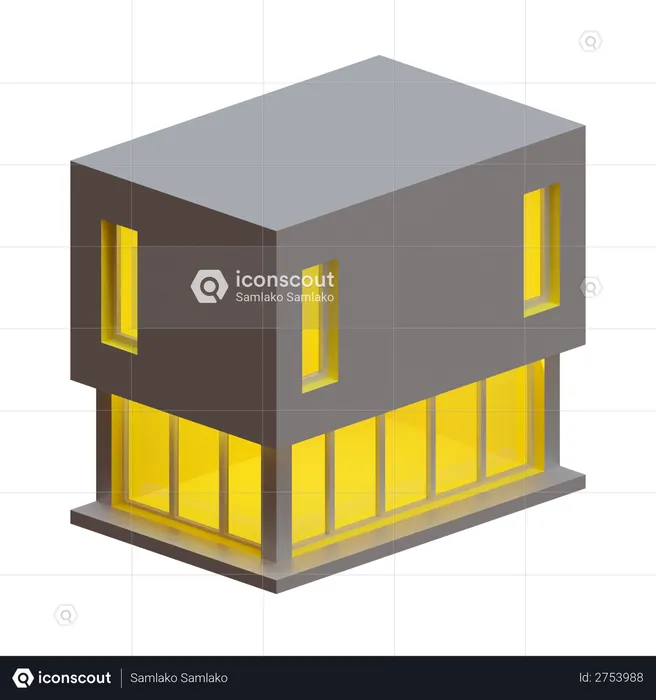 Box House  3D Illustration