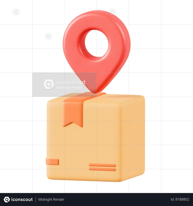 Box Location  3D Icon