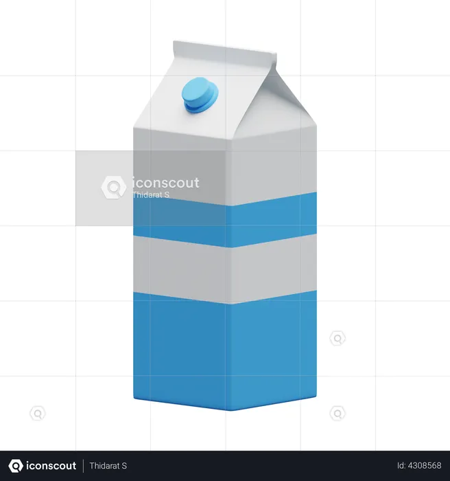 Box of milk  3D Illustration