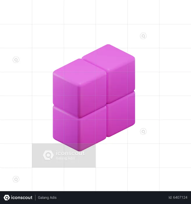 Box Tetris Block  3D Icon