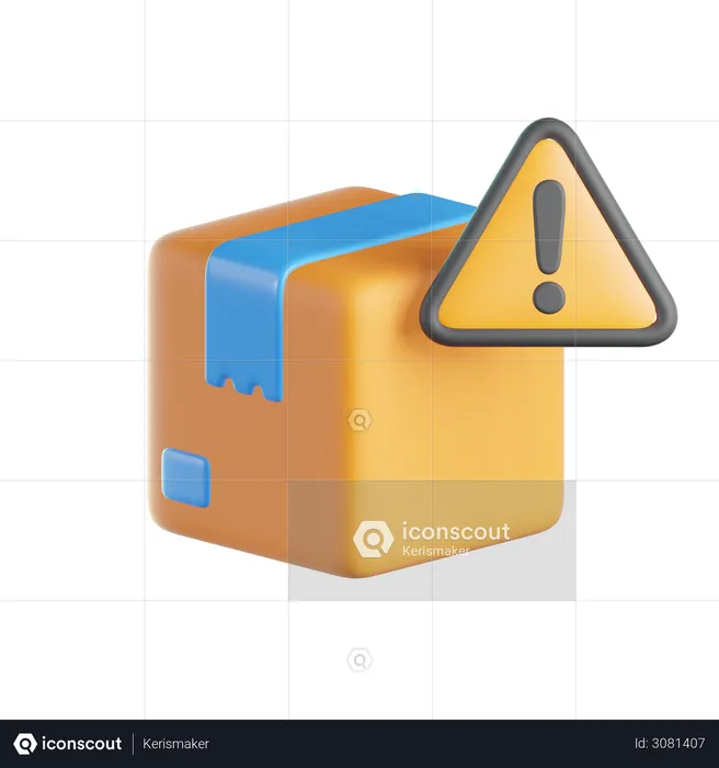 Box Warning Sign  3D Icon