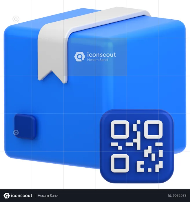 Box With Barcode  3D Icon