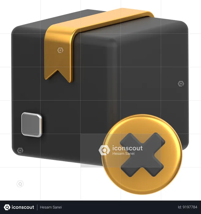 Box With Cancel  3D Icon