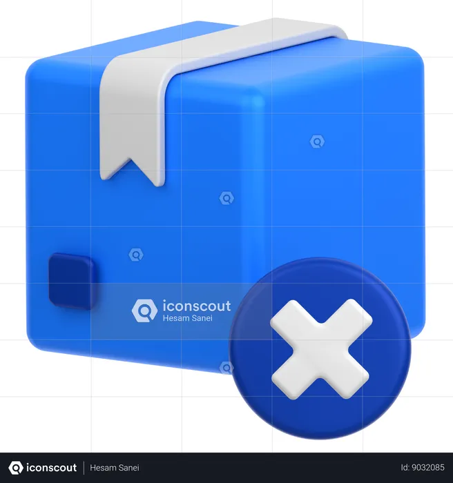 Box With Cancel  3D Icon