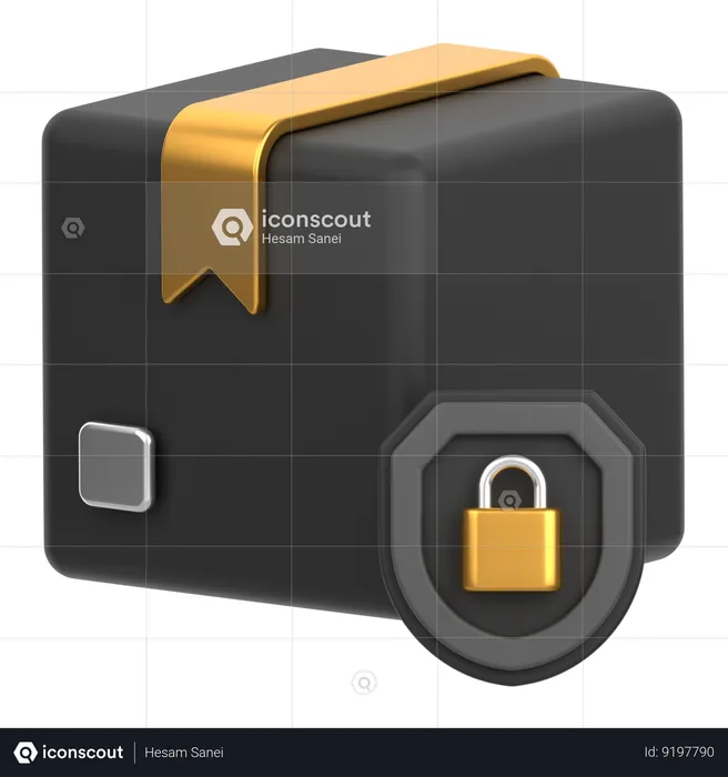 Box With Lock  3D Icon