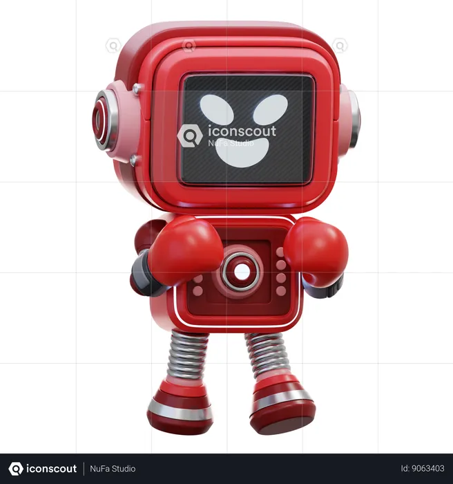 Boxer Robot  3D Illustration