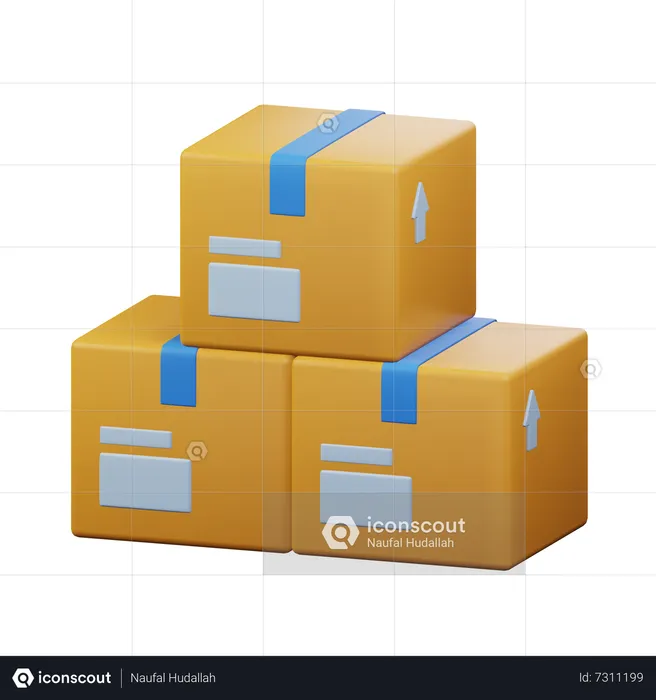 Boxes  3D Icon