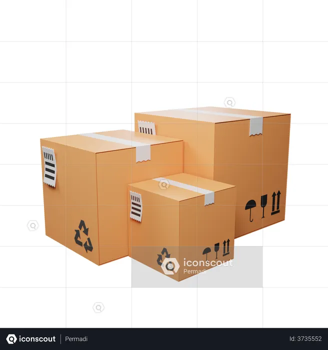 Boxes  3D Icon