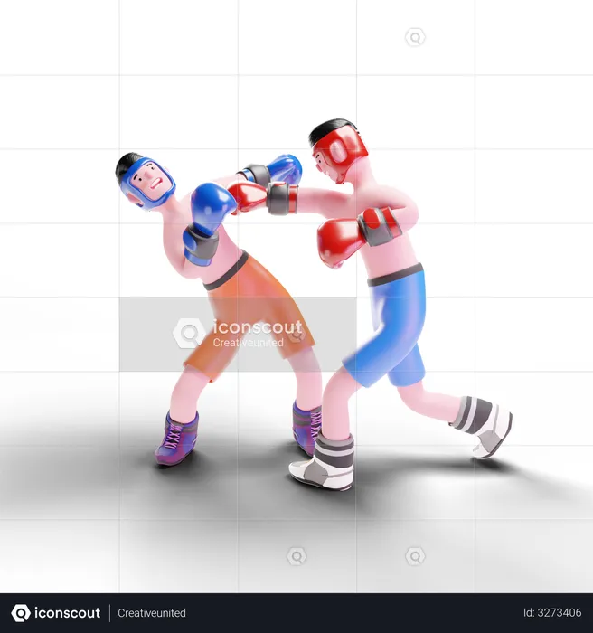 Boxeur jouant en match  3D Illustration