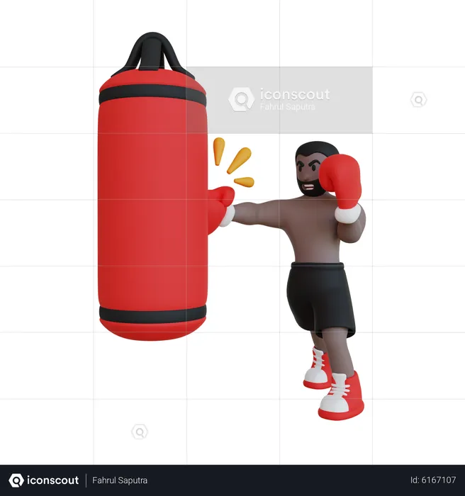 Boxing Athlete Pose  3D Illustration