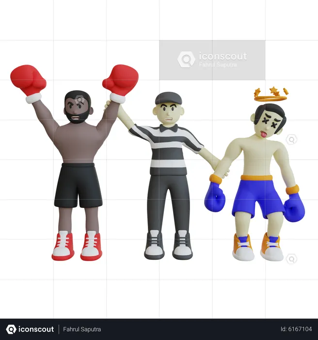 Boxing Championship Winner  3D Illustration