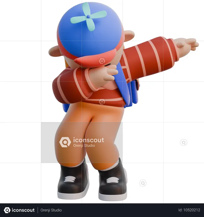 Boy Celebrate Victory  3D Illustration