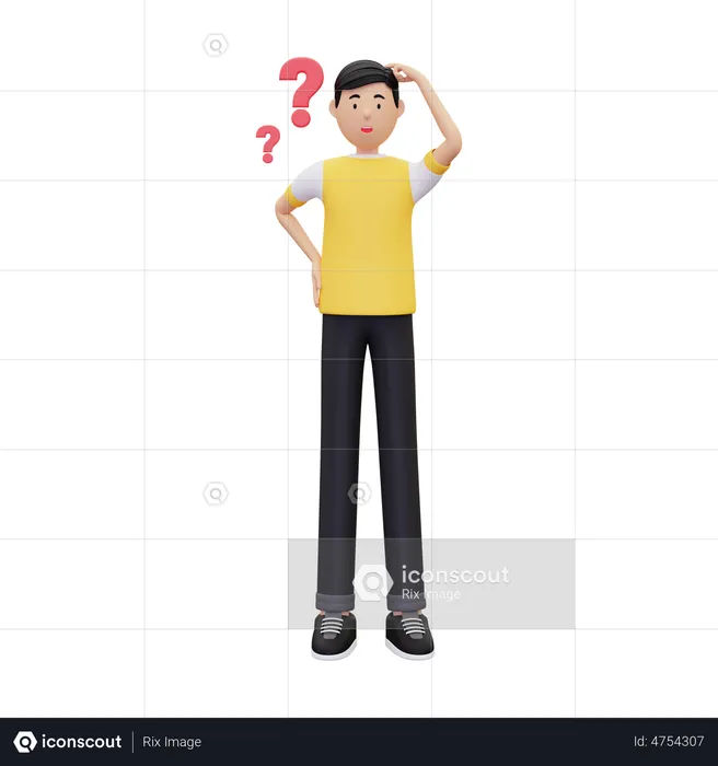 Boy Confused  3D Illustration