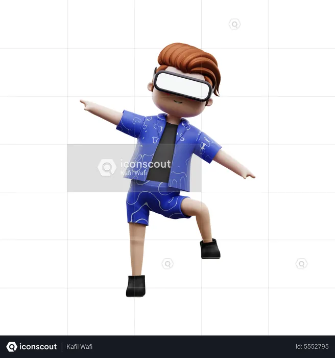 Boy Dancing Using Meta  3D Illustration