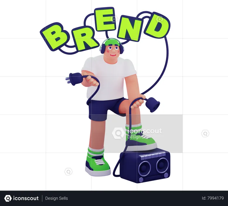 Boy Doing Branding  3D Illustration