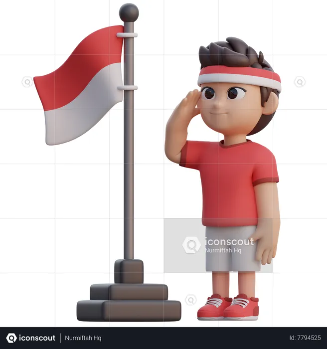 Boy doing Indonesian Ceremony  3D Illustration