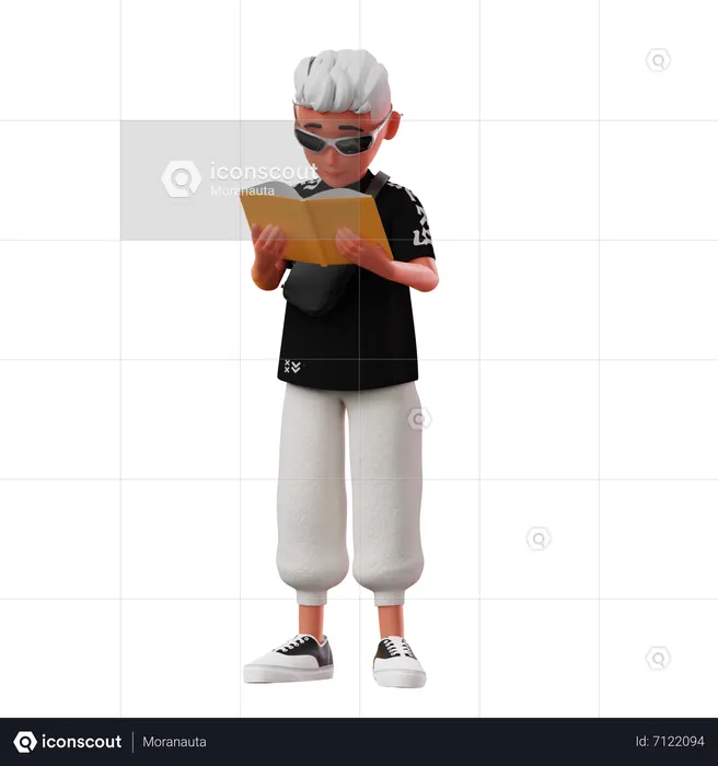 Boy Doing Research  3D Icon