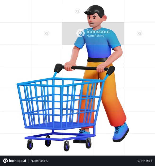 Boy doing shopping  3D Illustration