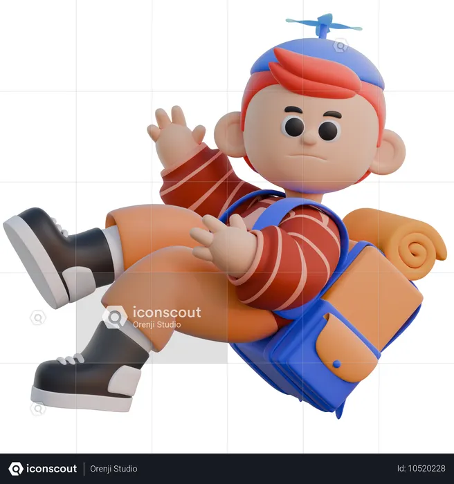 倒れる少年  3D Icon