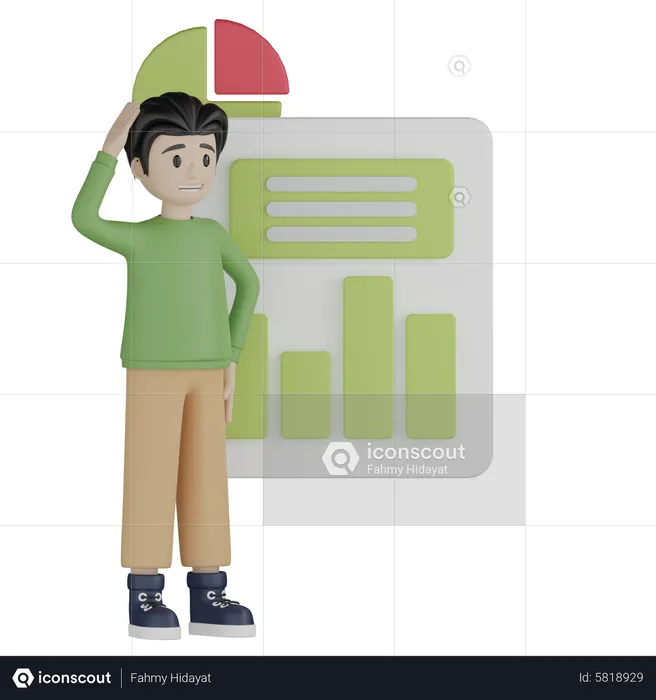 Boy feeling stress for business presentation  3D Illustration