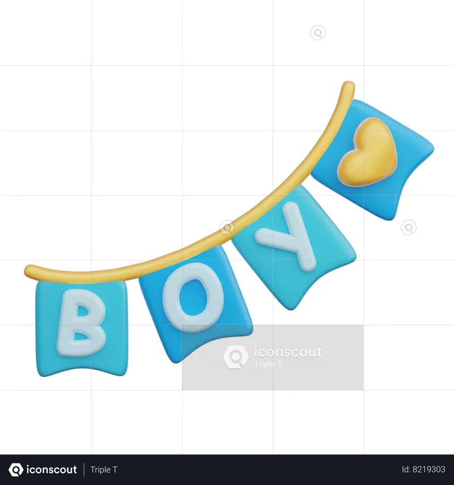 Boy Flag  3D Icon
