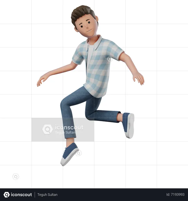 Boy Flying Neutral  3D Illustration