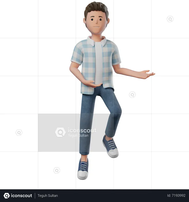 Boy Flying Neutral  3D Illustration