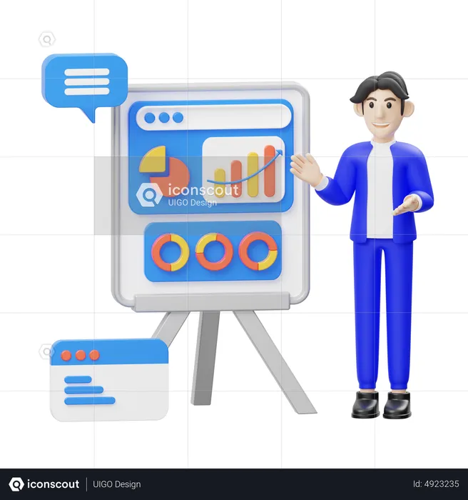 Boy Giving Business Presentation  3D Icon
